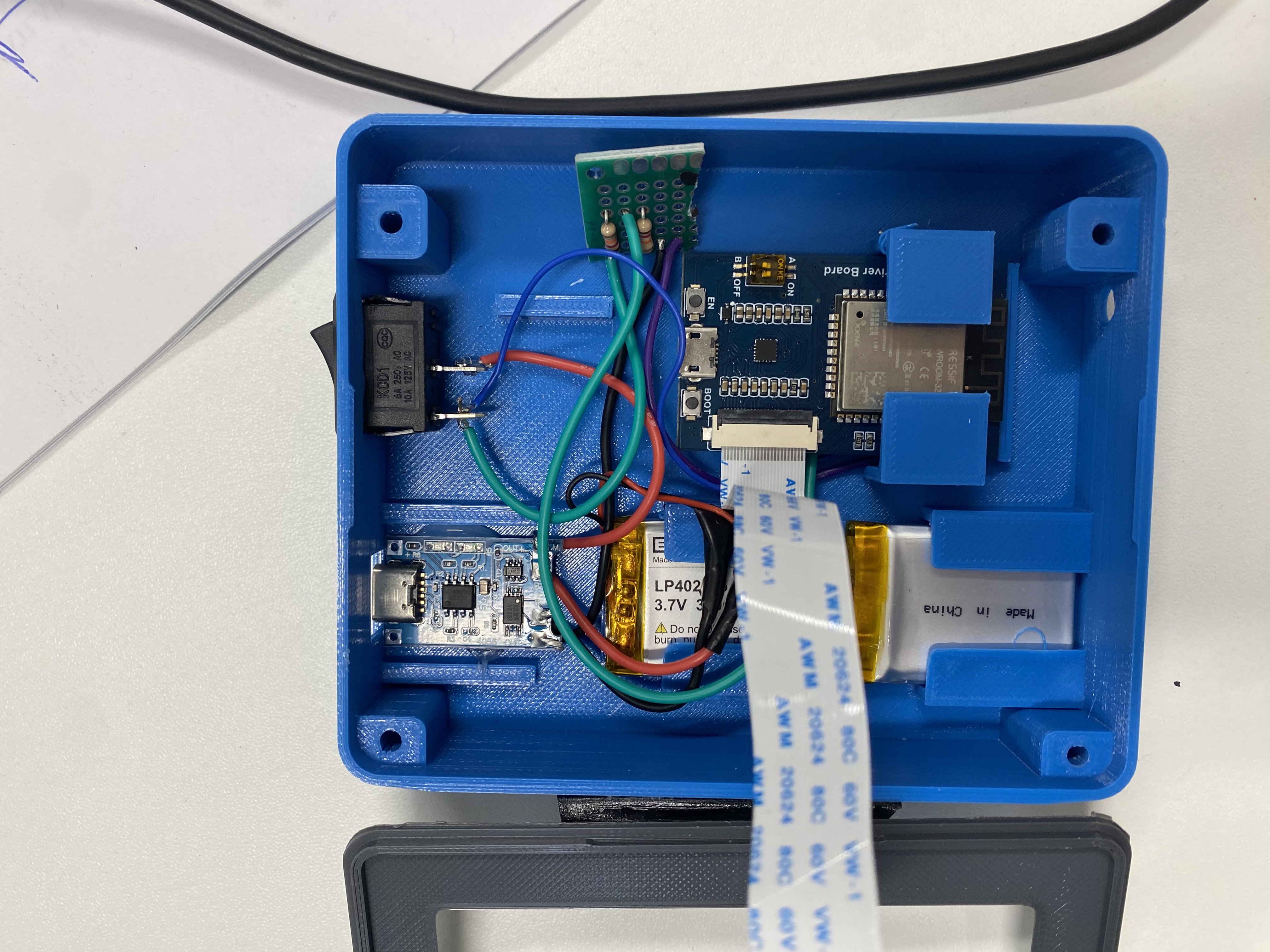 Electronics inside the case